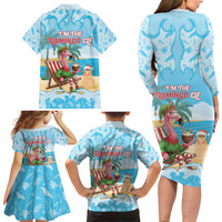 Christmas In July Family Matching Long Sleeve Bodycon Dress and Hawaiian Shirt I Am The Flamingo Elf - Wonder Print Shop