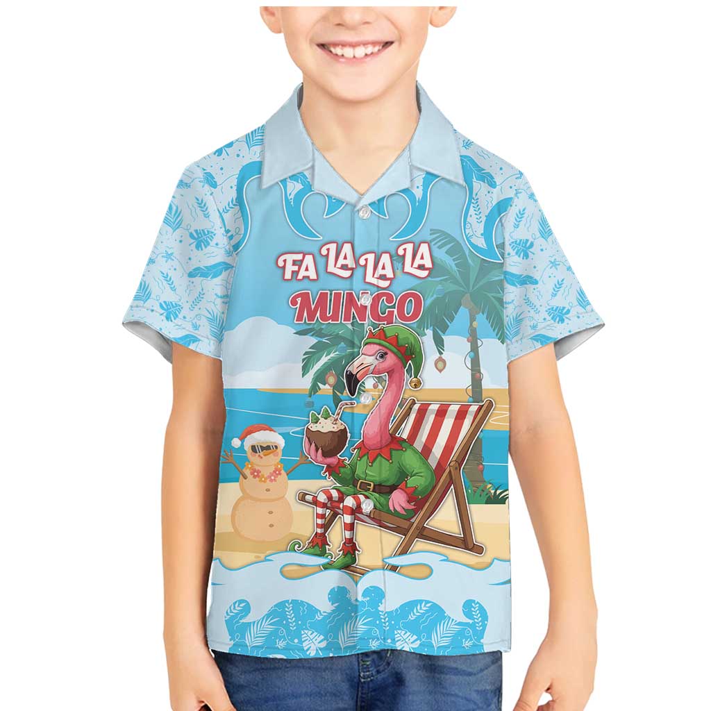Christmas In July Family Matching Mermaid Dress and Hawaiian Shirt I Am The Flamingo Elf - Wonder Print Shop