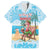 Christmas In July Family Matching Off The Shoulder Long Sleeve Dress and Hawaiian Shirt I Am The Flamingo Elf - Wonder Print Shop