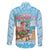Christmas In July Family Matching Off The Shoulder Long Sleeve Dress and Hawaiian Shirt I Am The Flamingo Elf - Wonder Print Shop