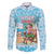 Christmas In July Family Matching Off Shoulder Maxi Dress and Hawaiian Shirt I Am The Flamingo Elf - Wonder Print Shop