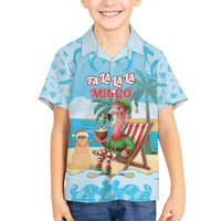 Christmas In July Family Matching Off Shoulder Maxi Dress and Hawaiian Shirt I Am The Flamingo Elf - Wonder Print Shop