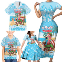 Christmas In July Family Matching Short Sleeve Bodycon Dress and Hawaiian Shirt I Am The Flamingo Elf - Wonder Print Shop