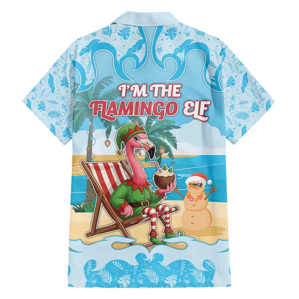 Christmas In July Family Matching Short Sleeve Bodycon Dress and Hawaiian Shirt I Am The Flamingo Elf - Wonder Print Shop