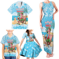 Christmas In July Family Matching Tank Maxi Dress and Hawaiian Shirt I Am The Flamingo Elf - Wonder Print Shop