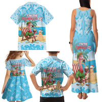 Christmas In July Family Matching Tank Maxi Dress and Hawaiian Shirt I Am The Flamingo Elf - Wonder Print Shop
