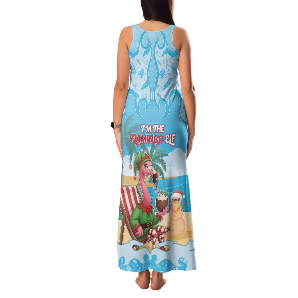 Christmas In July Family Matching Tank Maxi Dress and Hawaiian Shirt I Am The Flamingo Elf - Wonder Print Shop