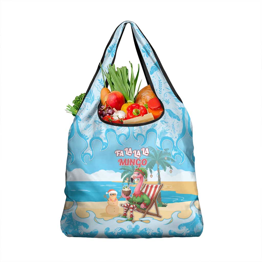 Christmas In July Grocery Bag I Am The Flamingo Elf - Wonder Print Shop
