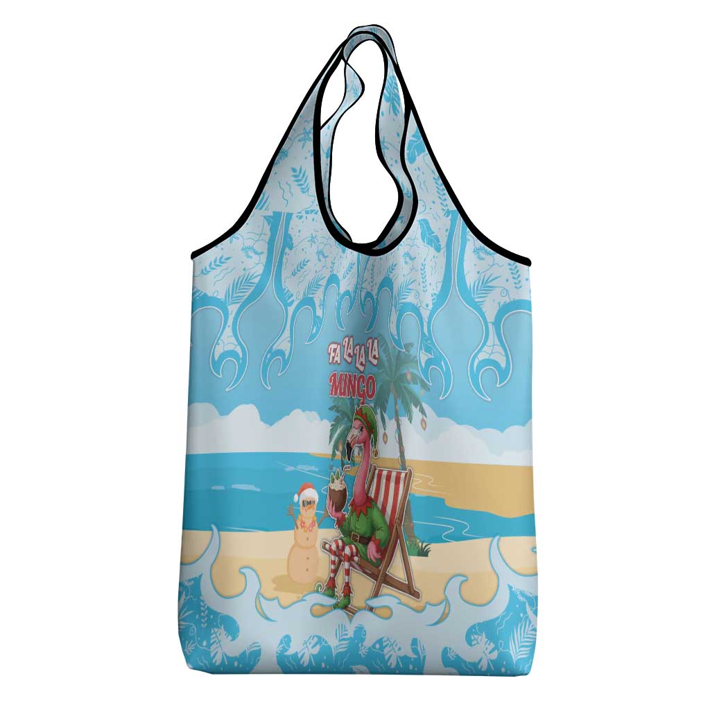 Christmas In July Grocery Bag I Am The Flamingo Elf - Wonder Print Shop
