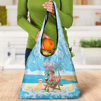 Christmas In July Grocery Bag I Am The Flamingo Elf - Wonder Print Shop