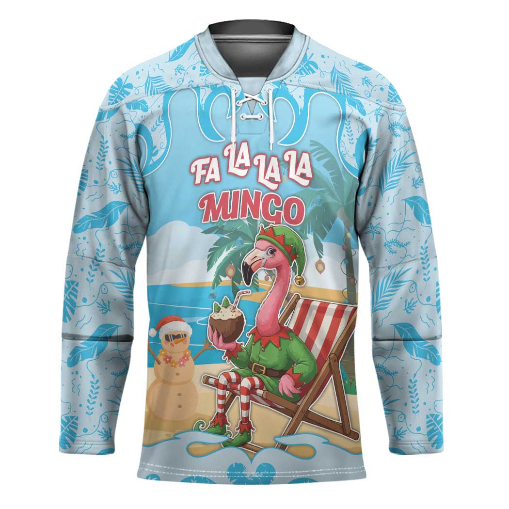 Christmas In July Hockey Jersey I Am The Flamingo Elf - Wonder Print Shop