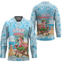 Christmas In July Hockey Jersey I Am The Flamingo Elf - Wonder Print Shop