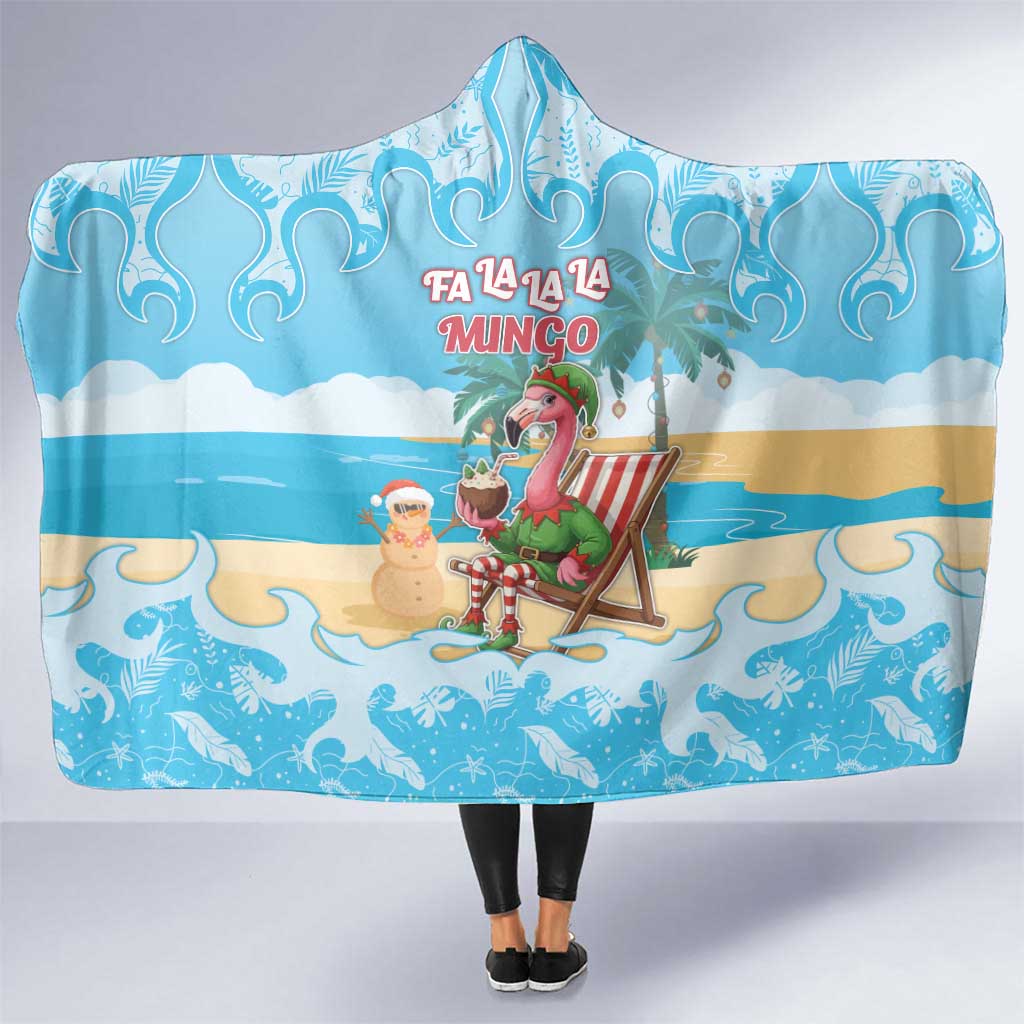 Christmas In July Hooded Blanket I Am The Flamingo Elf - Wonder Print Shop