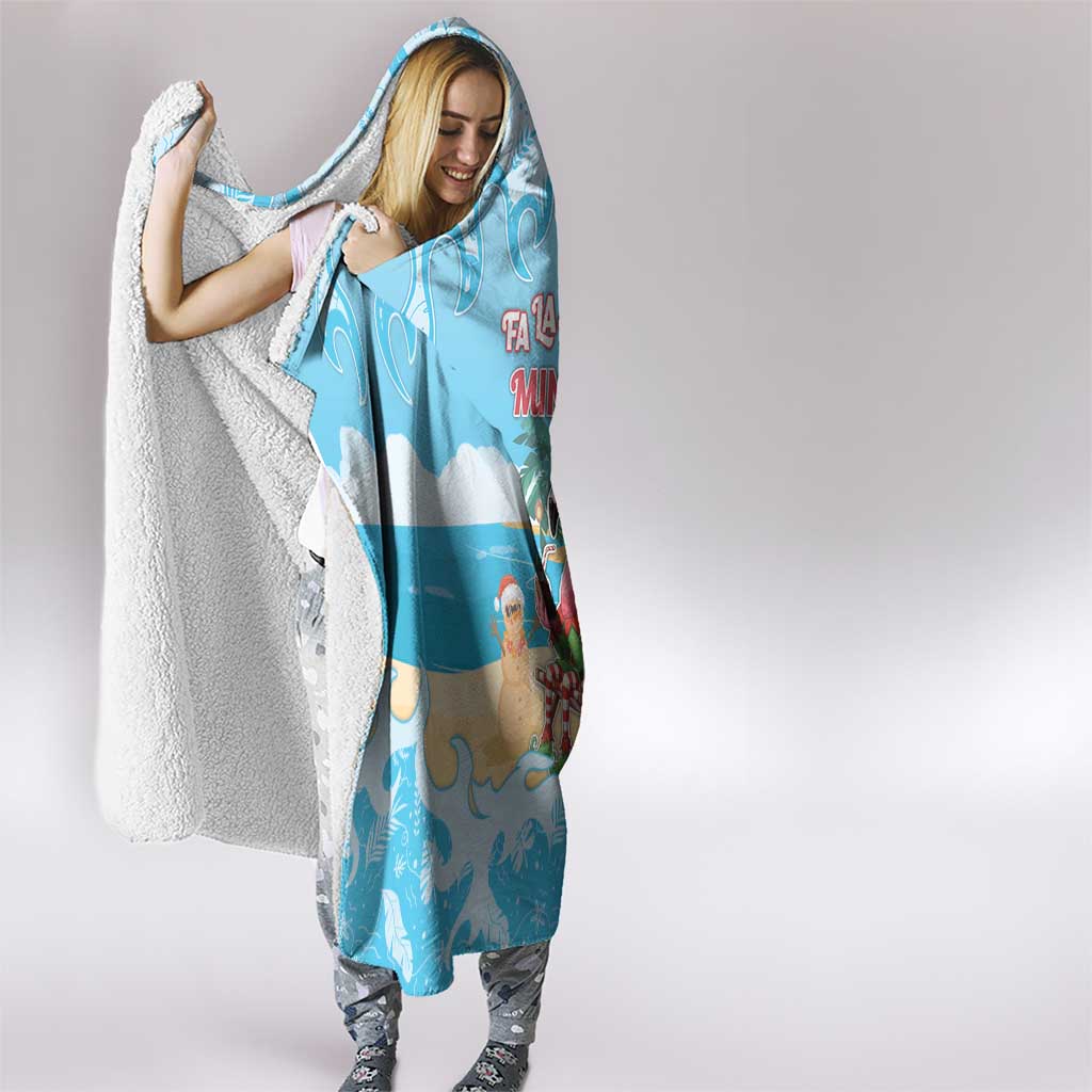 Christmas In July Hooded Blanket I Am The Flamingo Elf - Wonder Print Shop