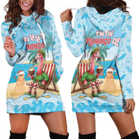 Christmas In July Hoodie Dress I Am The Flamingo Elf - Wonder Print Shop