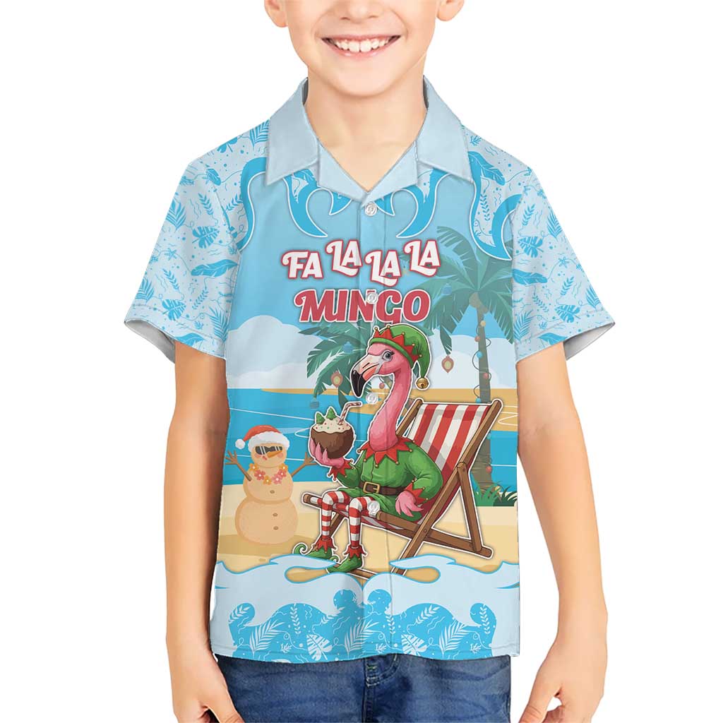 Christmas In July Kid Hawaiian Shirt I Am The Flamingo Elf - Wonder Print Shop