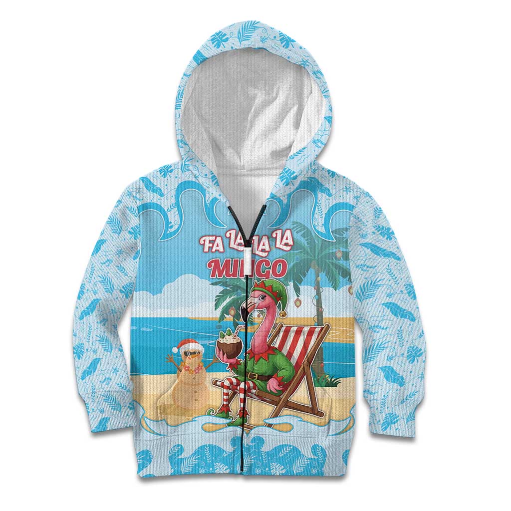 Christmas In July Kid Hoodie I Am The Flamingo Elf - Wonder Print Shop