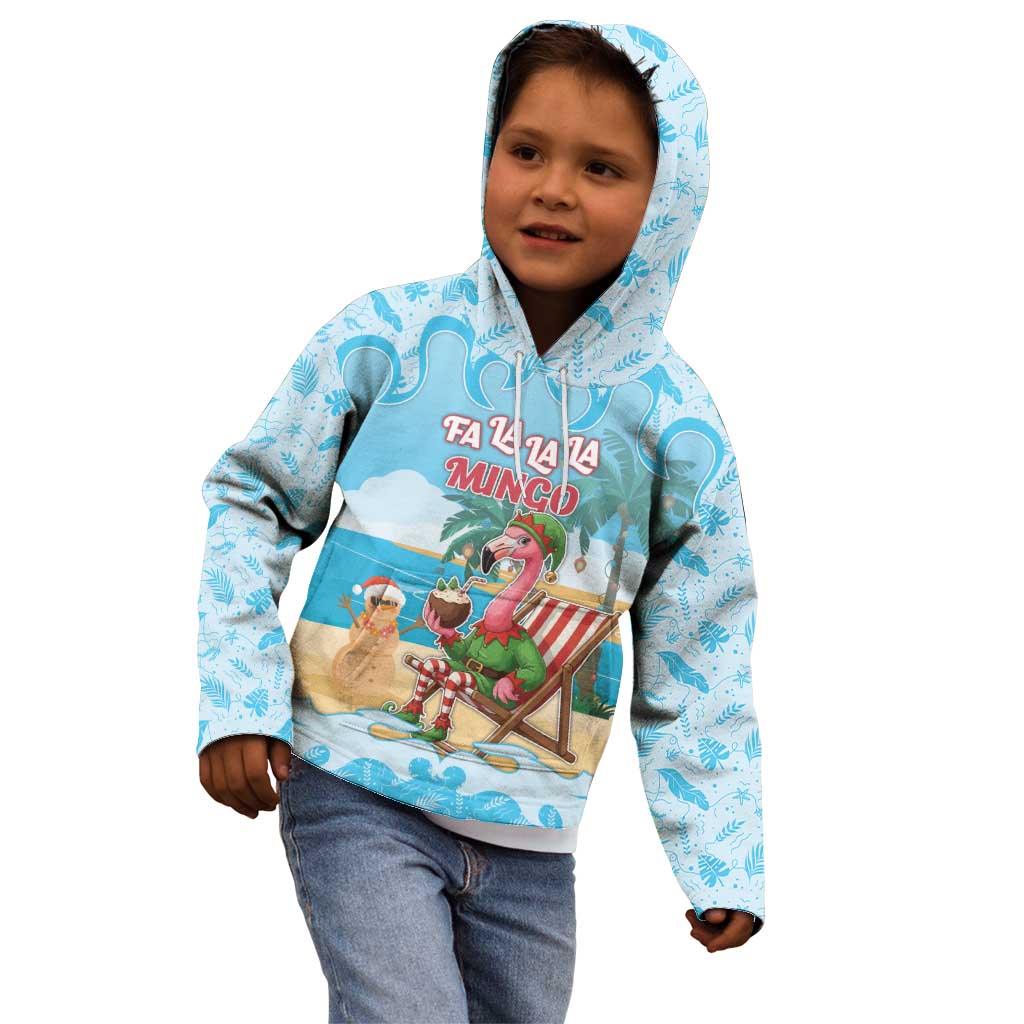 Christmas In July Kid Hoodie I Am The Flamingo Elf - Wonder Print Shop