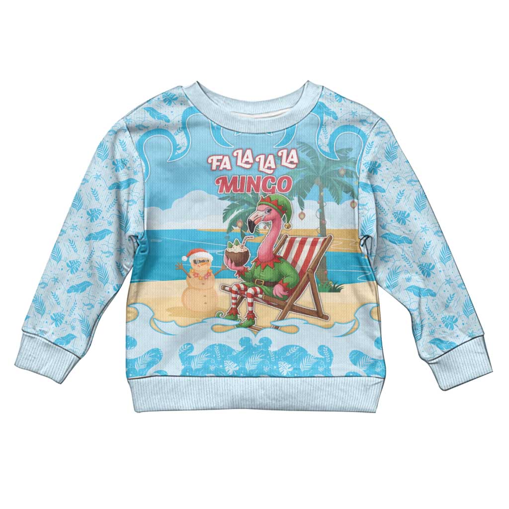 Christmas In July Kid Ugly Christmas Sweater I Am The Flamingo Elf - Wonder Print Shop