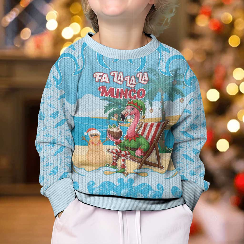 Christmas In July Kid Ugly Christmas Sweater I Am The Flamingo Elf - Wonder Print Shop