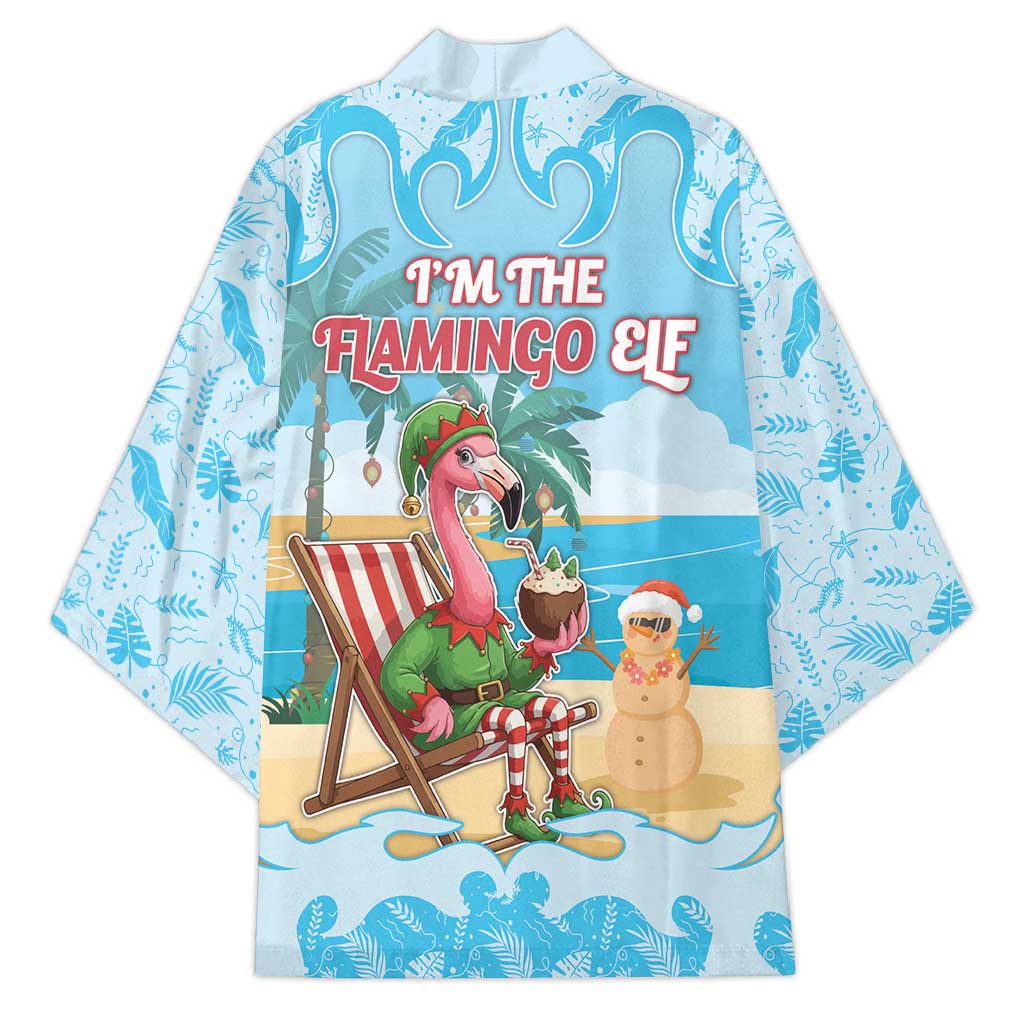 Christmas In July Kimono I Am The Flamingo Elf - Wonder Print Shop
