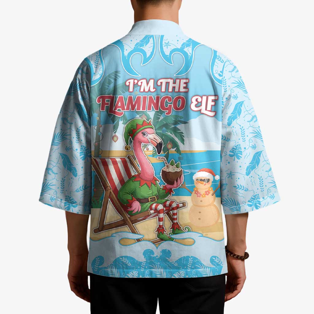 Christmas In July Kimono I Am The Flamingo Elf - Wonder Print Shop