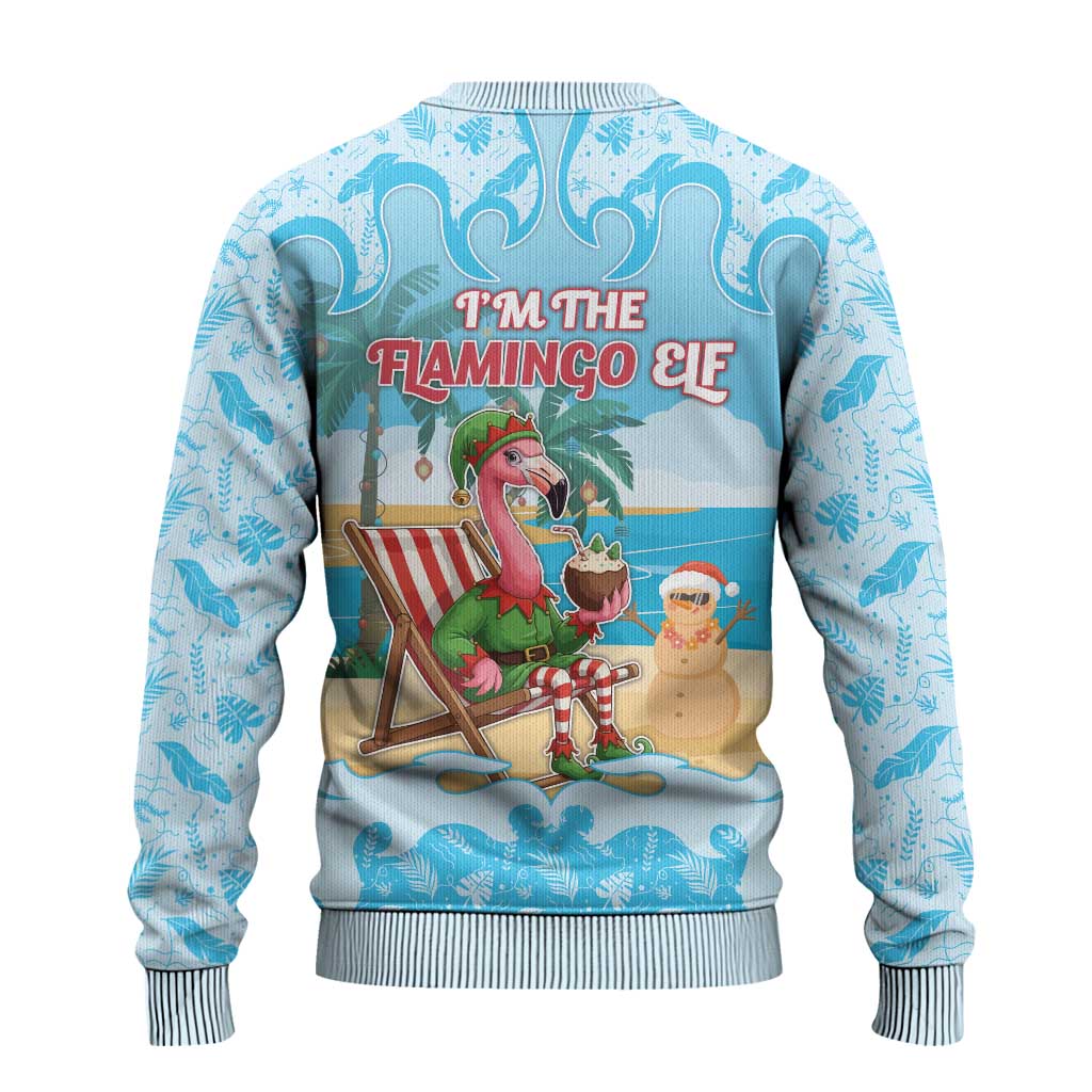 Christmas In July Ugly Christmas Sweater I Am The Flamingo Elf - Wonder Print Shop