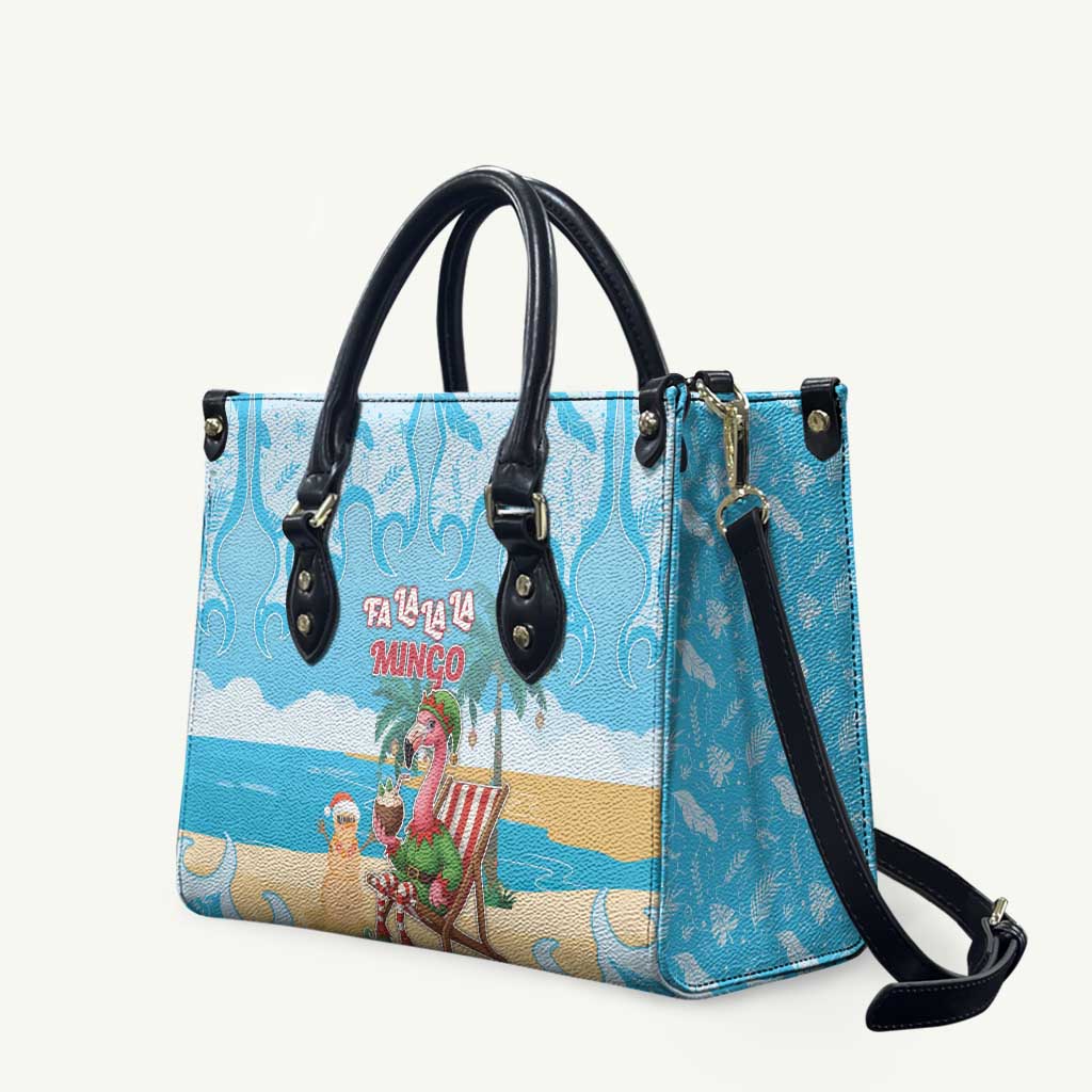 Christmas In July Leather Bag I Am The Flamingo Elf - Wonder Print Shop