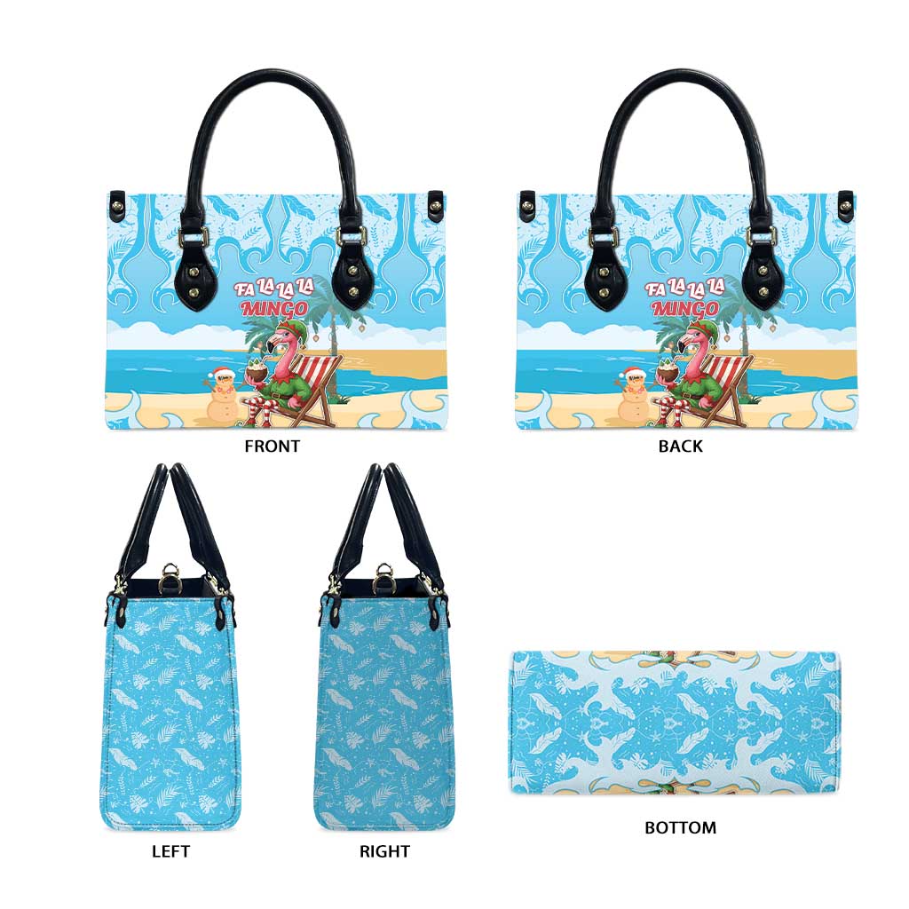 Christmas In July Leather Bag I Am The Flamingo Elf - Wonder Print Shop