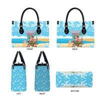 Christmas In July Leather Bag I Am The Flamingo Elf - Wonder Print Shop