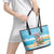 Christmas In July Leather Tote Bag I Am The Flamingo Elf - Wonder Print Shop