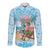 Christmas In July Long Sleeve Button Shirt I Am The Flamingo Elf - Wonder Print Shop