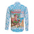 Christmas In July Long Sleeve Button Shirt I Am The Flamingo Elf - Wonder Print Shop