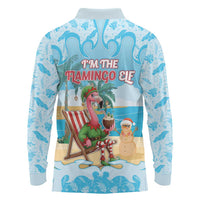 Christmas In July Long Sleeve Polo Shirt I Am The Flamingo Elf - Wonder Print Shop