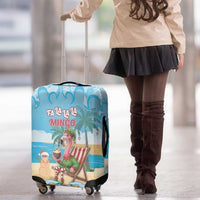 Christmas In July Luggage Cover I Am The Flamingo Elf - Wonder Print Shop