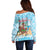 Christmas In July Off Shoulder Sweater I Am The Flamingo Elf - Wonder Print Shop