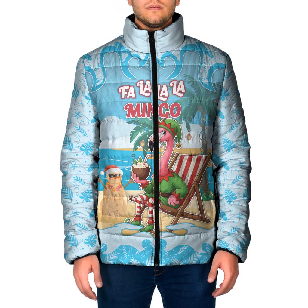 Christmas In July Padded Jacket I Am The Flamingo Elf - Wonder Print Shop