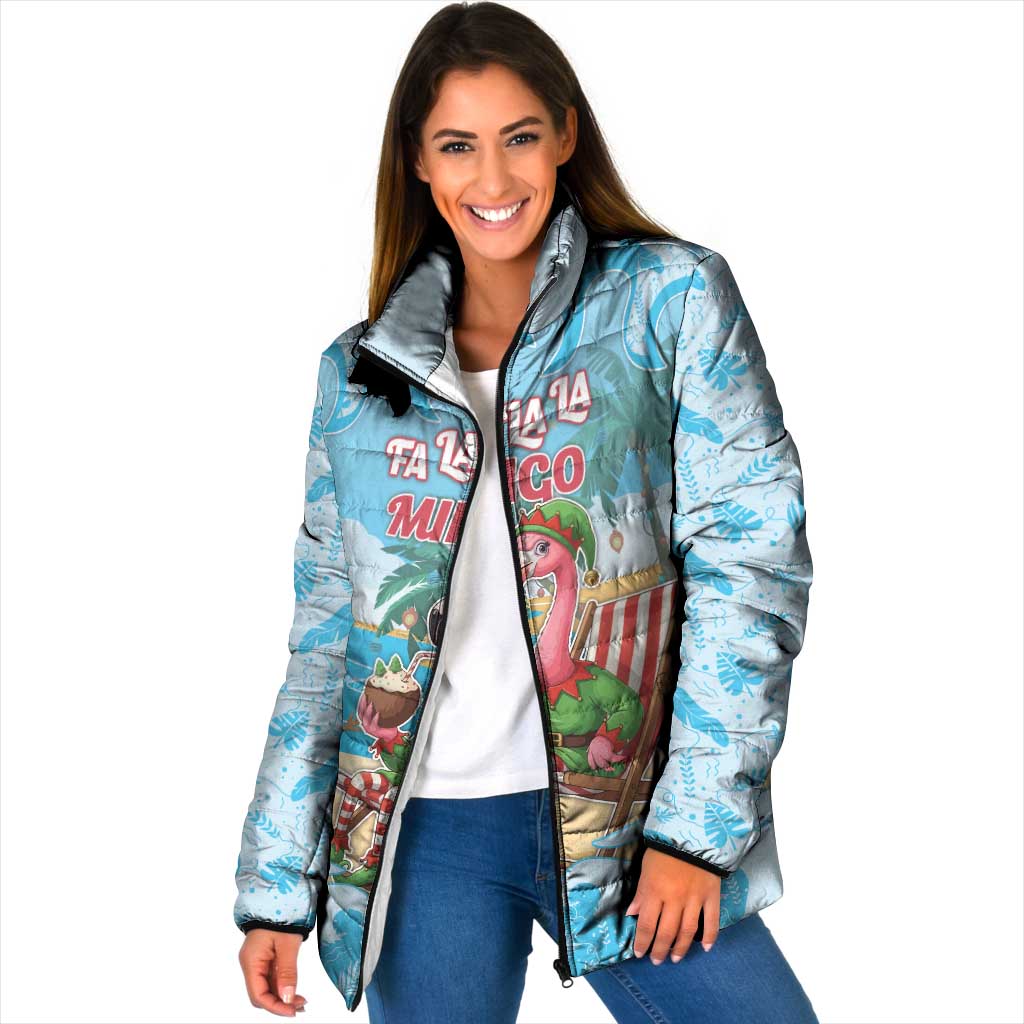 Christmas In July Padded Jacket I Am The Flamingo Elf - Wonder Print Shop