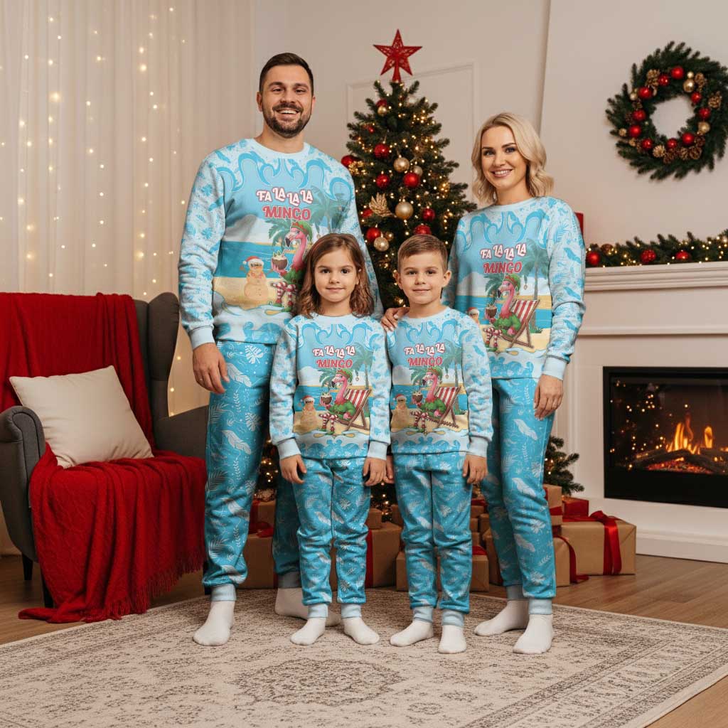 Christmas In July Christmas Pajama Set I Am The Flamingo Elf - Wonder Print Shop