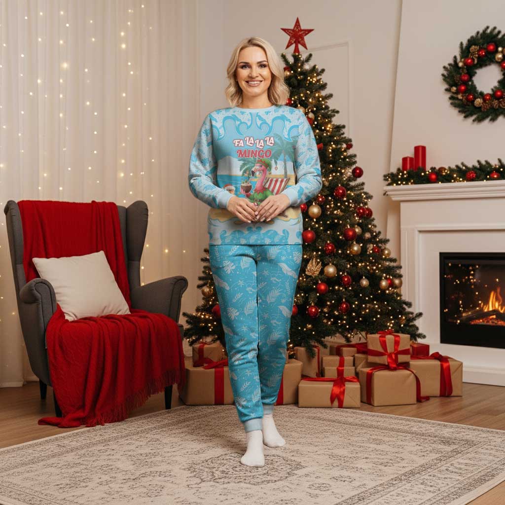 Christmas In July Christmas Pajama Set I Am The Flamingo Elf - Wonder Print Shop