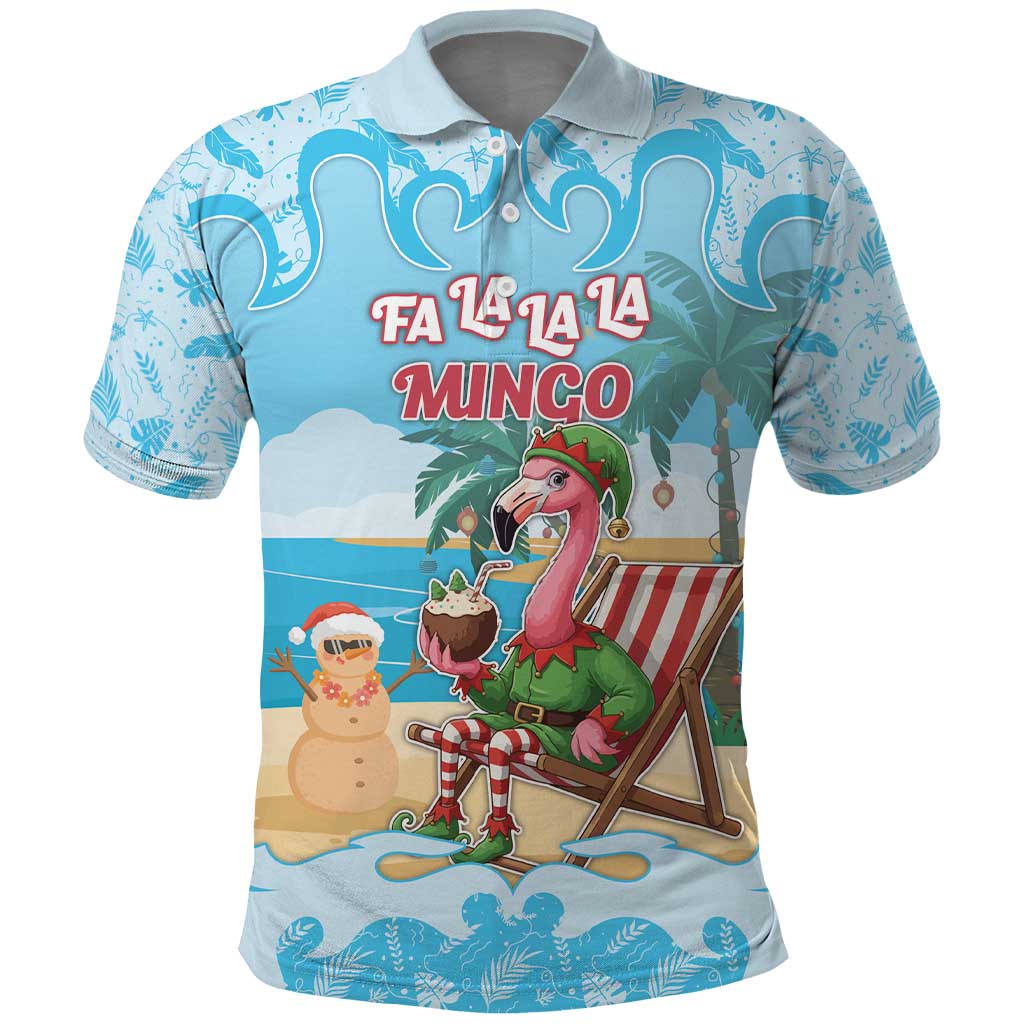 Christmas In July Polo Shirt I Am The Flamingo Elf - Wonder Print Shop