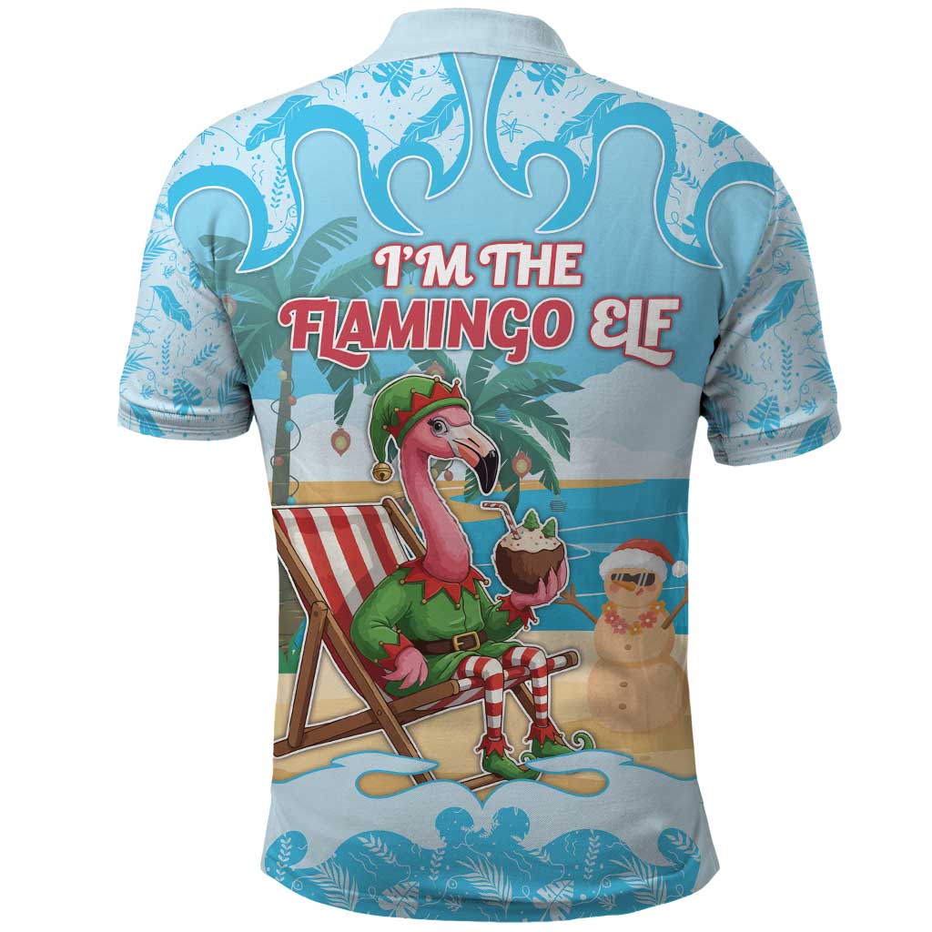 Christmas In July Polo Shirt I Am The Flamingo Elf - Wonder Print Shop