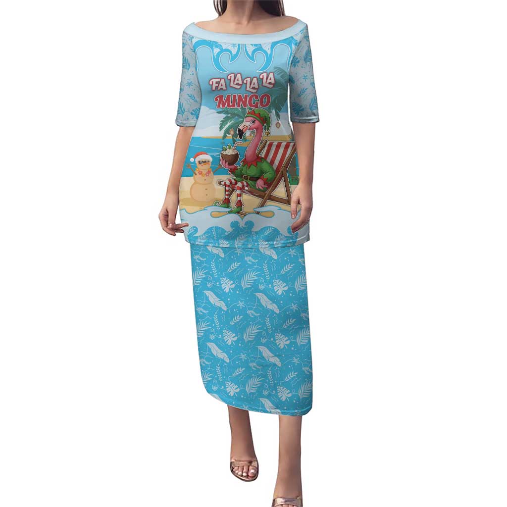 Christmas In July Puletasi I Am The Flamingo Elf - Wonder Print Shop