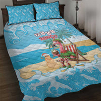 Christmas In July Quilt Bed Set I Am The Flamingo Elf - Wonder Print Shop
