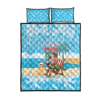 Christmas In July Quilt Bed Set I Am The Flamingo Elf - Wonder Print Shop