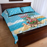 Christmas In July Quilt Bed Set I Am The Flamingo Elf - Wonder Print Shop