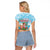 Christmas In July Raglan Cropped T Shirt I Am The Flamingo Elf - Wonder Print Shop