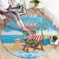 Christmas In July Round Carpet I Am The Flamingo Elf - Wonder Print Shop