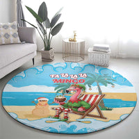 Christmas In July Round Carpet I Am The Flamingo Elf - Wonder Print Shop