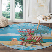 Christmas In July Round Carpet I Am The Flamingo Elf - Wonder Print Shop